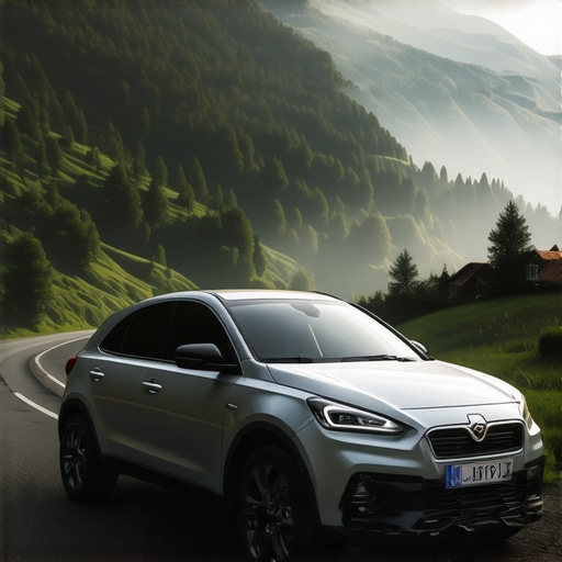 Kompaktni automobil parkiran na vidikovcu planine Maljen tokom maglovitog jutra