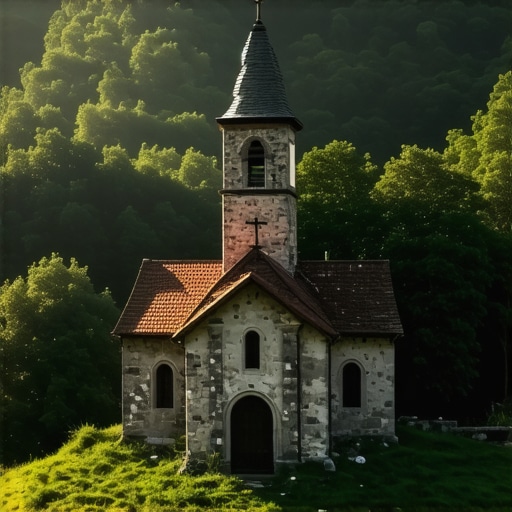 Manastir Tumane u jutarnjoj magli Pogled na arhitekturu manastira Tumane okruženog gustim šumama u ranu zoru bez gužve.