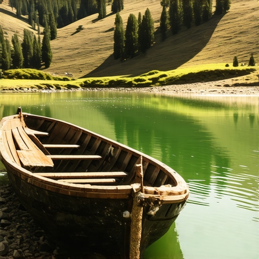 Boat rentals at Bovansko jezero with metal rowboats and rocky shoreline