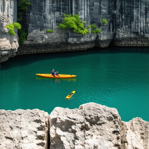 Bovansko jezero tirkizna voda i kajaci u daljini