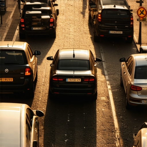 Gužva na parkingu u centru Novog Sada sa satom na tvrđavi u pozadini