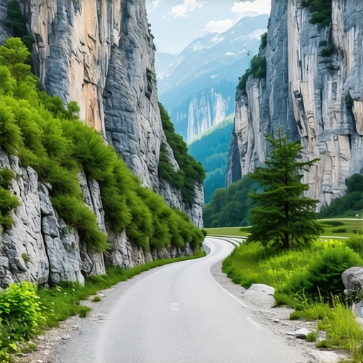 Uzani planinski put kroz klisuru reke Studenice sa stenama i borovom šumom