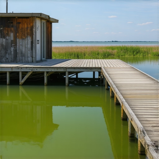 Ženski štrand na Paliću sa mutnom zelenom vodom u prvom planu