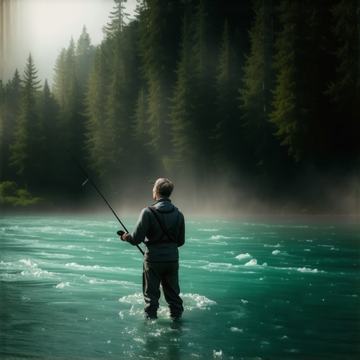 Ribar na reci Drini peca mladicu u magli