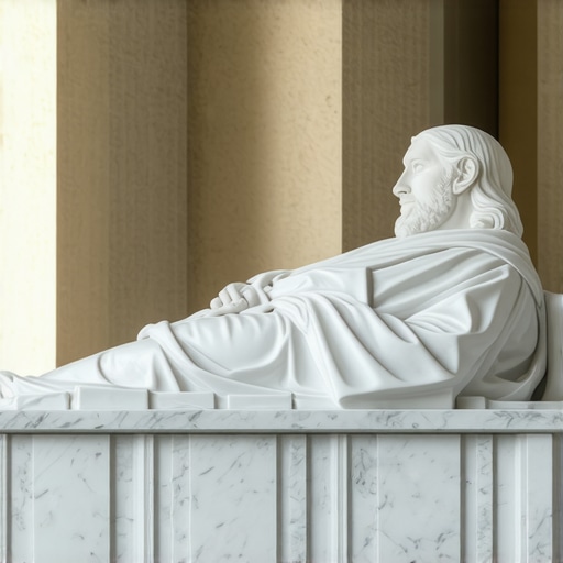 Beli mermerni grob Stefana Nemanje u unutrašnjosti manastira Studenica