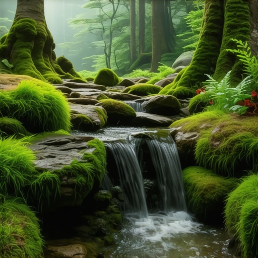 Mineralni izvor vode okružen mahovinom i gustom šumom na Tari