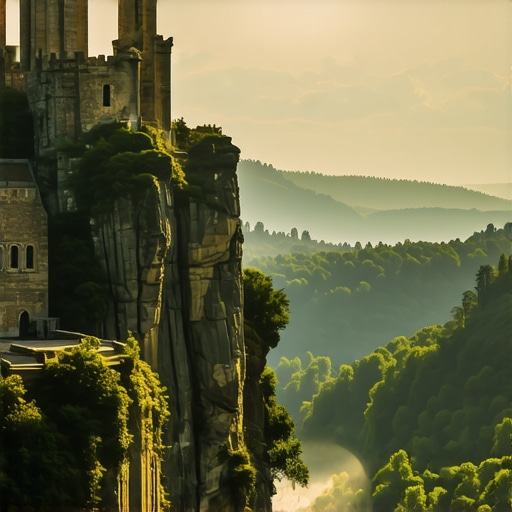 Pogled na gornji grad tvrđave Soko Grad u Srbiji tokom zalaska sunca