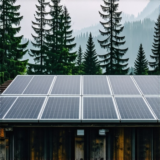 Autentični solarni paneli na drvenom krovu u eko selu na planini