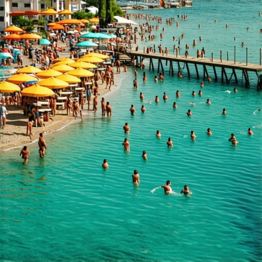 Gužva na plaži Srebrnog jezera tokom leta 2026