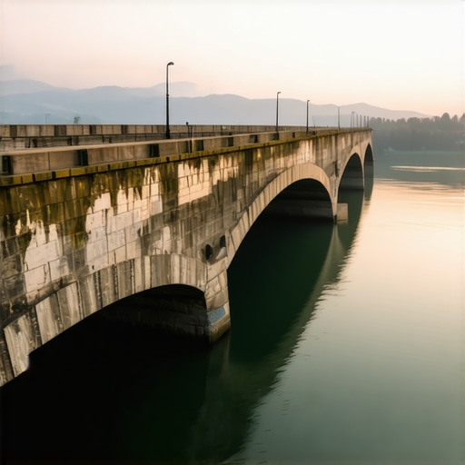 Detaljan prikaz kamenih lukova mosta Mehmed-paše Sokolovića u Višegradu iznad zelene reke Drine.