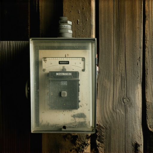 Detalj starog strujnog brojila na drvenom zidu seoske kuće