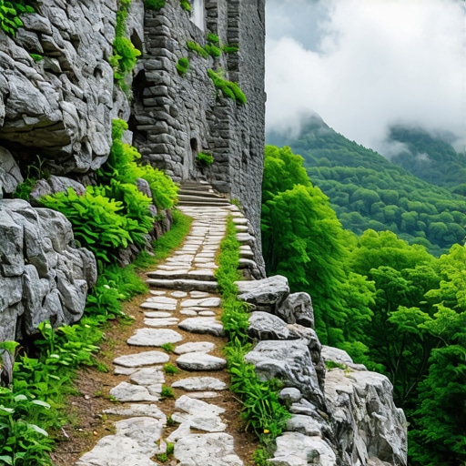 Kamenita staza i šuma na usponu ka utvrđenju Soko Grad u Sokobanji