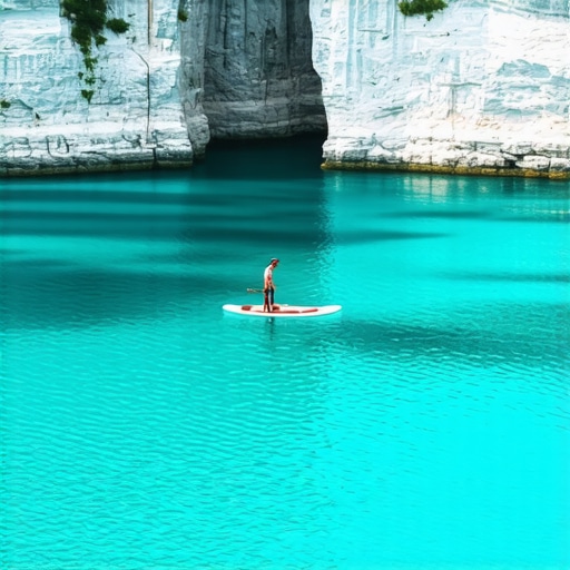 Pogled na tirkizno jezero Bešenovo i krečnjačke stene Fruške gore