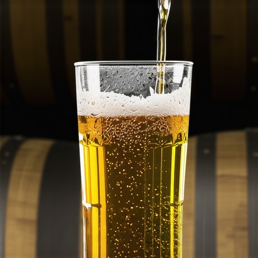 Čaša rakije sa vencem od mehurića u starom podrumu