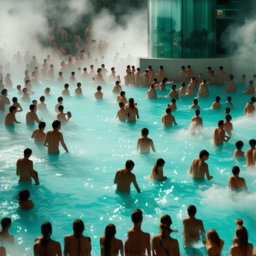 Gužva u bazenu sa termalnom vodom unutar spa centra