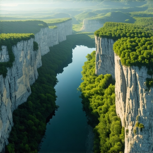 Uvac Meandri Vidikovac 2026 Panoramski pogled na meandre reke Uvac sa litice bez turista u ranu zoru