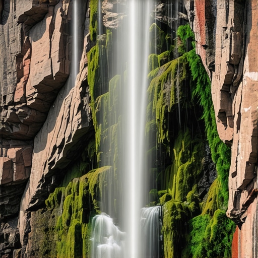 Moćni vodopad na Staroj planini okružen crvenim stenama i mahovinom