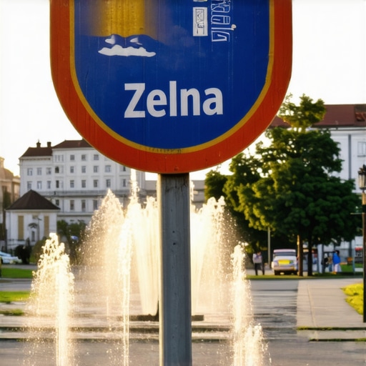 Vrnjacka Banja Park Zone Regulations 2026 Digital traffic sign indicating a restricted green zone in Vrnjacka Banja park.