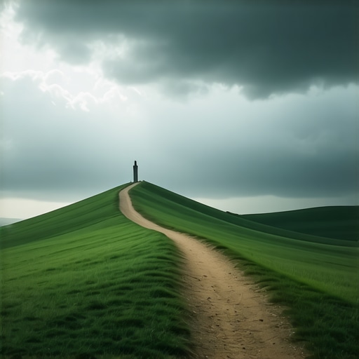 Scenic view of Zagajička brda rolling hills and dirt road logistics