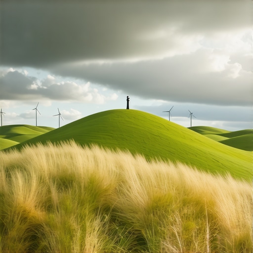 Zagajička brda u magli i vetru Zeleni brežuljci Zagajičkih brda sa spomenikom na vrhu pod oblacima
