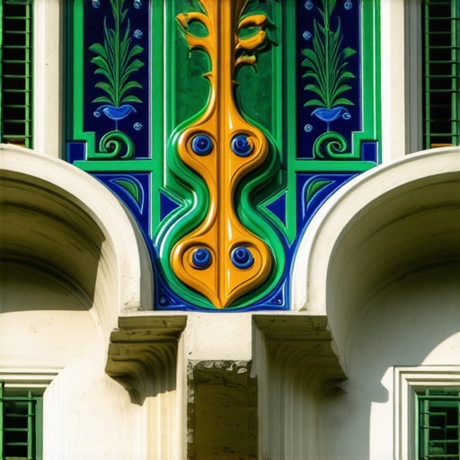 Zsolnay keramika na Palati Raichle Detalj Zsolnay keramike i arhitekture Palate Raichle u Subotici