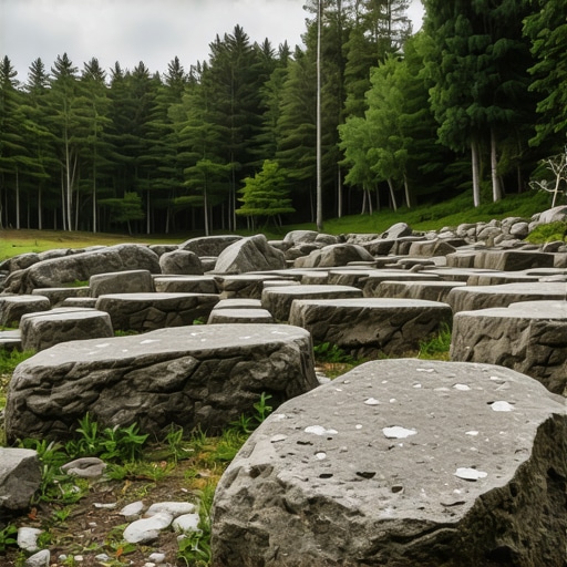 Praistorijsko rudarsko nalazište Prljuša sa kamenim oknima i gustom šumom u pozadini
