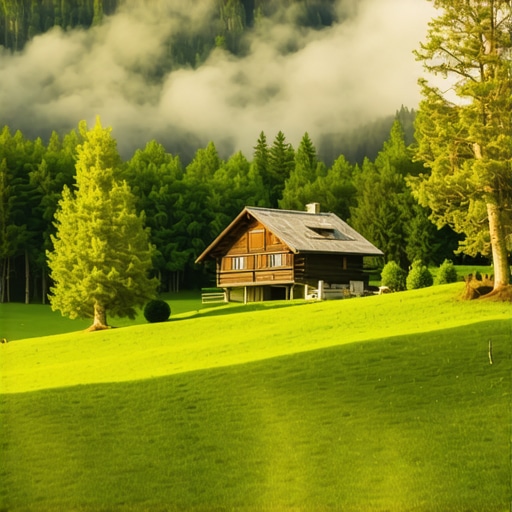 Tradicionalna drvena kuća na Zlatiboru okružena prirodom i borovima
