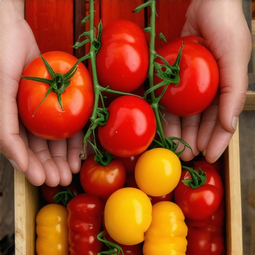 Autentična organska berba kod Beograda Ruke pune svežeg organskog paradajza na farmi blizu Beograda