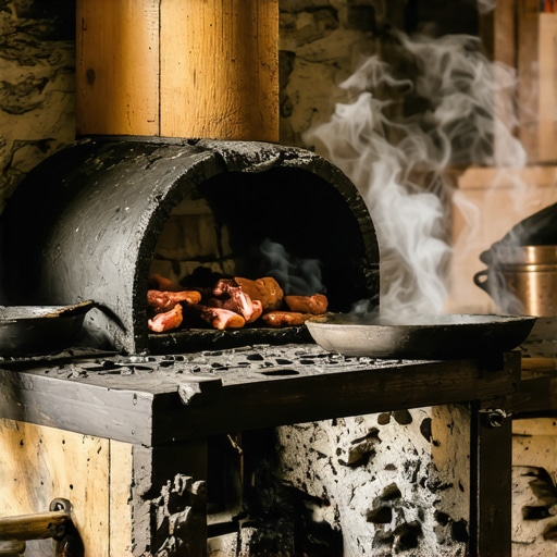 Autentična rudnička kafana sa smederevcem Unutrašnjost tradicionalne kafane na planini Rudnik sa peći na drva