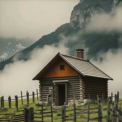 Tradicionalna drvena koliba u planinskom predelu Srbije bez modernih elemenata