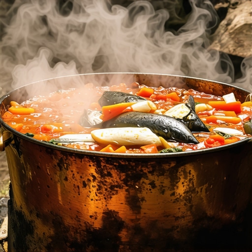 Tradicionalna riblja čorba u bakarnom kotliću na otvorenoj vatri