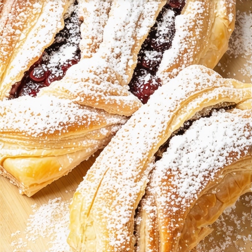 Autentični domaći salčići sa džemom od šljiva Domaći salčići na drvenoj podlozi posuti šećerom