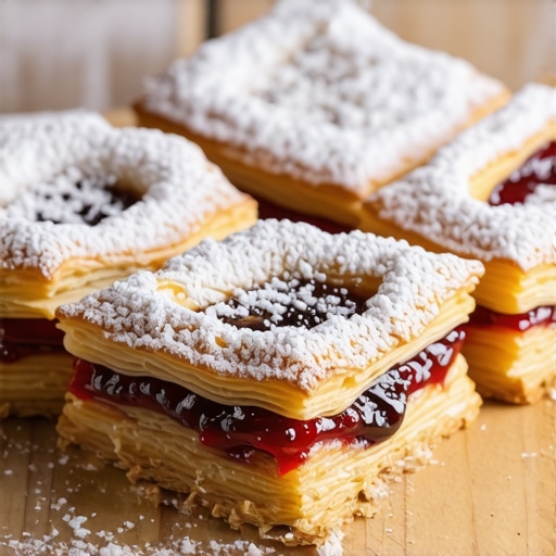 Krupni kadar tradicionalnih salčića sa vidljivim slojevima i džemom od šljiva