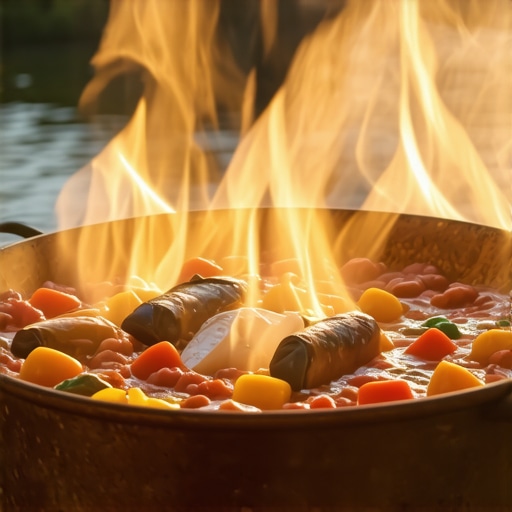 Riblji paprikaš koji se kuva u kotliću pored Dunava u Novom Sadu