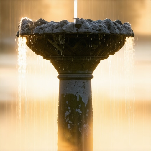 Stari kameni izvor mineralne vode u Vrnjačkoj Banji u rano jutro