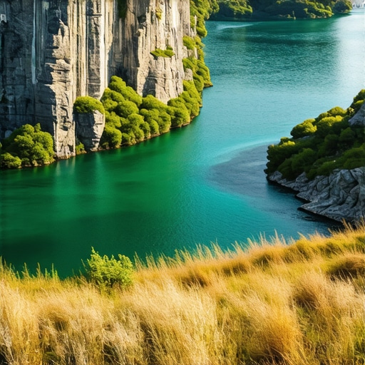 Meandri reke Uvac viđeni sa visoke pešačke staze bez turista i čamaca