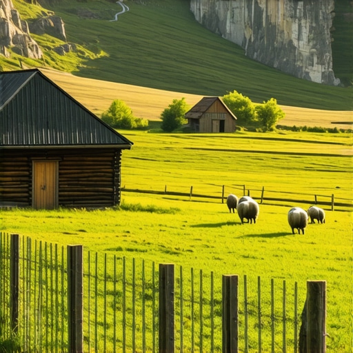 Tradicionalno etno selo na Uvcu sa životinjama i prirodnim pejzažom