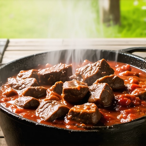 Gusti juneći perkelt sa domaćom paprikom serviran u tradicionalnom ambijentu