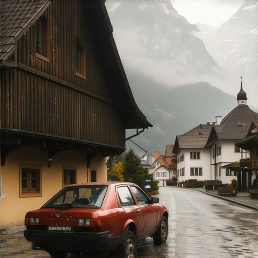 Tradicionalni smeštaj u bavarskim Alpima sa pogledom na planine