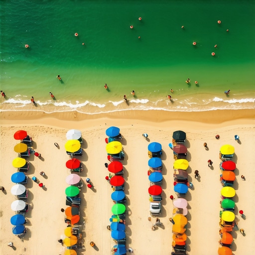 Gužva na plaži Belocrkvanskih jezera sa ležaljkama i parkingom u pozadini