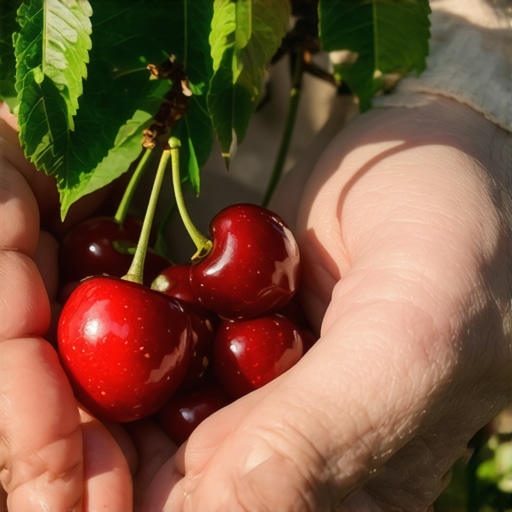 Berba organskih trešanja 2026 Ruke koje beru trešnje u voćnjaku pod jutarnjim suncem