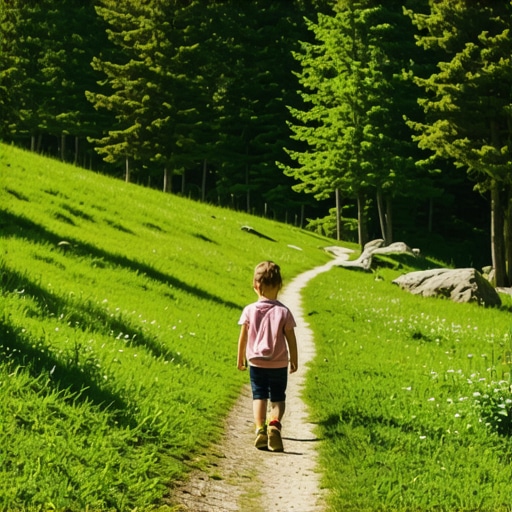 Roditelji i deca šetaju sigurnom planinskom stazom kroz šumu na Tari