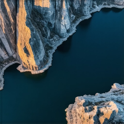 Bovansko jezero okruženo krševitim planinama pod dramatičnim zalaskom sunca