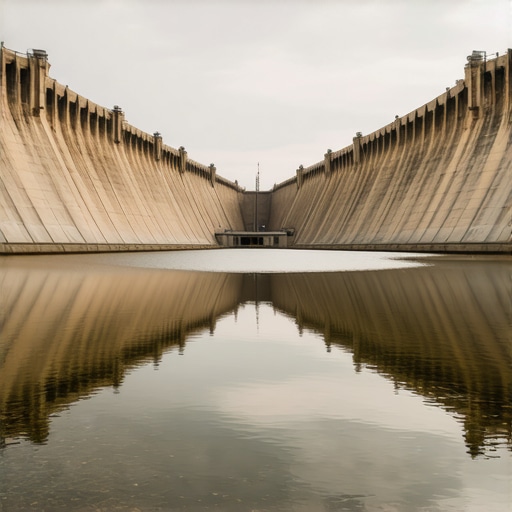 Betonska brana i nizak nivo vode na Bovanskom jezeru