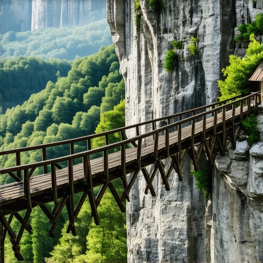 Drveni mostići i kamene kelije Gornje isposnice u Studenici