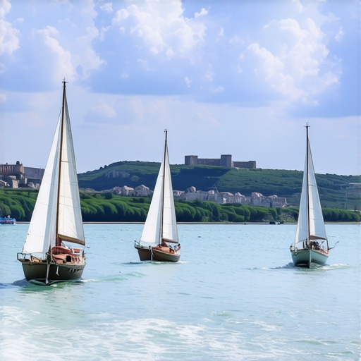 Jedrenje kod Golubačke tvrđave Male jedrilice na Dunavu ispred Golubačke tvrđave na jakom vetru