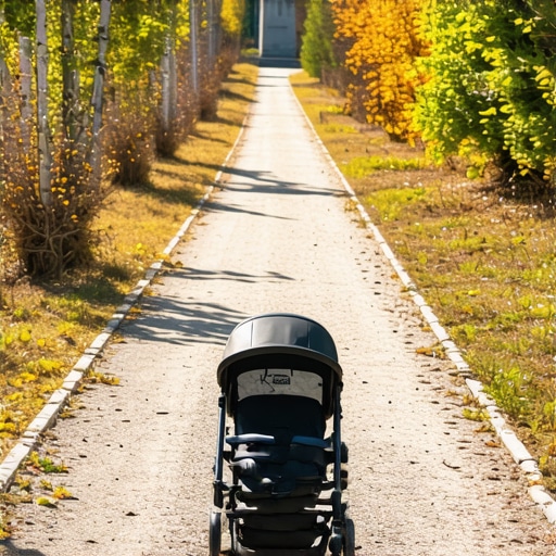 Kolica na stazi ka spomeniku Kosmaj Dečija kolica na asfaltnoj stazi kroz šumu na planini Kosmaj
