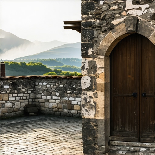 Kamena crkva manastira Fenek okružena maglom i drvećem