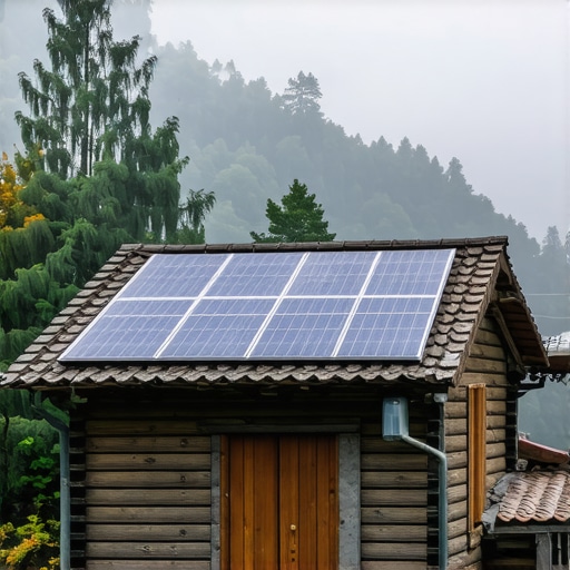 Tradicionalna brvnara sa solarnim panelima na planini Rudnik pod maglom