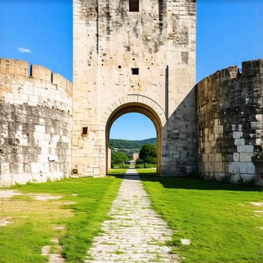 Autentičan prikaz zidina i ulaza u Nišku tvrđavu bez turista